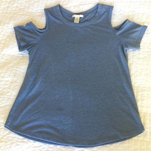 Tillys: blue cold shoulder girls top
